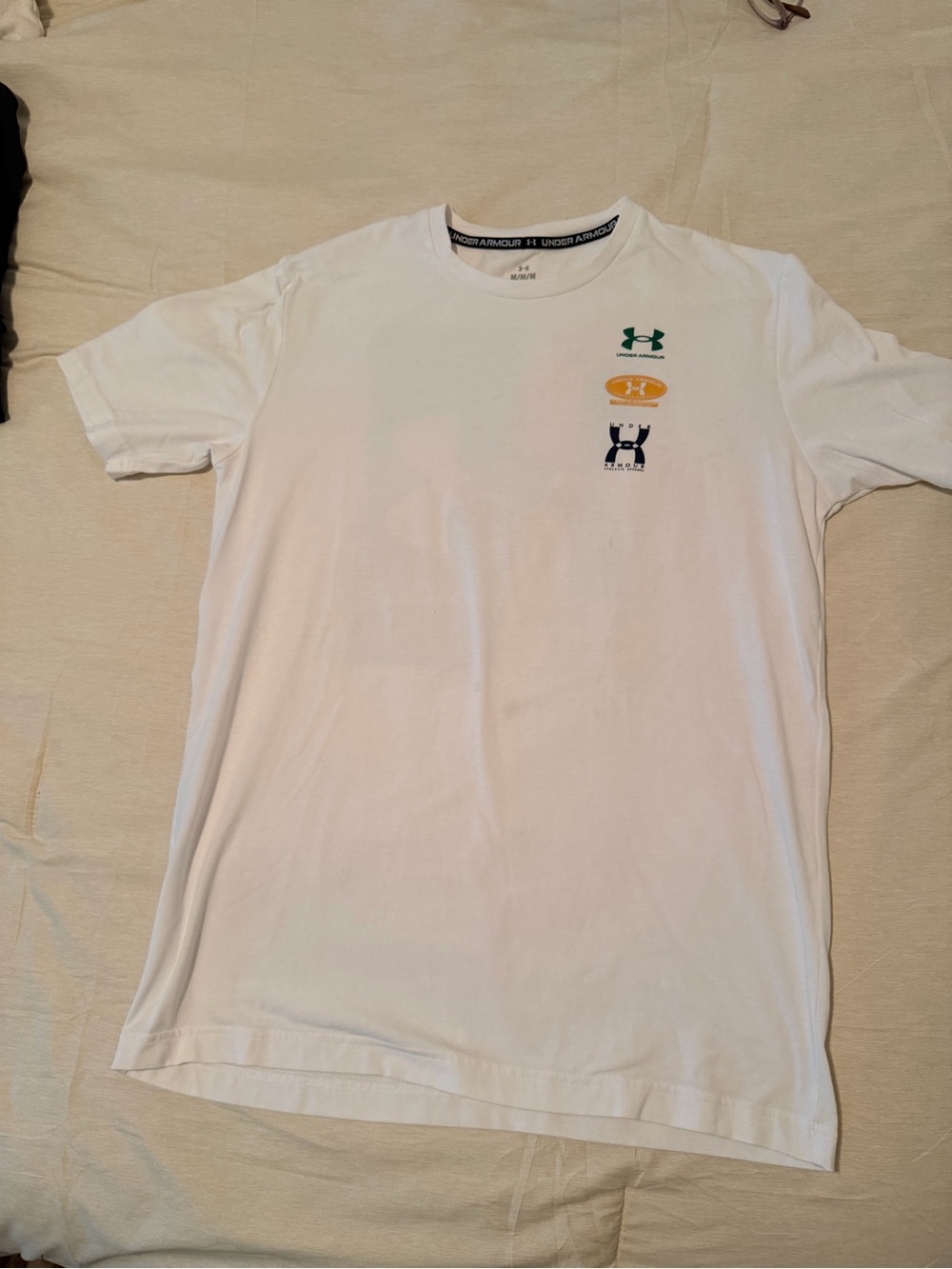 Under Armour Men’s White Short Sleeve Tee with Small Chest Logos